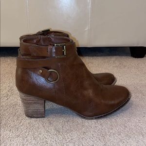 Brown Leather Booties